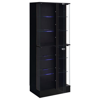 Cabra 4-door LED Curio Display Cabinet Black High Gloss