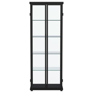 Aero 4-shelf Display Curio Cabinet with LED Lighting Black