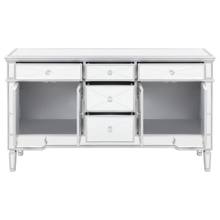 Duchess 5-drawer Mirrored Storage Accent Cabinet Silver