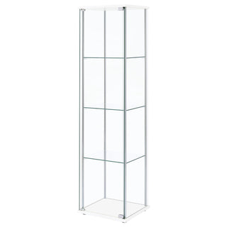 Bellatrix 4-shelf Clear Glass Curio Cabinet White