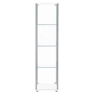 Bellatrix 4-shelf Clear Glass Curio Cabinet White