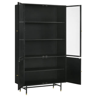 Santiago 4-door Metal Tall Storage Cabinet Matte Black