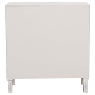 Clarkia Accent Cabinet with Floral Carved Door White