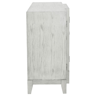 Mckellen 4-door Wood Trellis Accent Cabinet Distressed White
