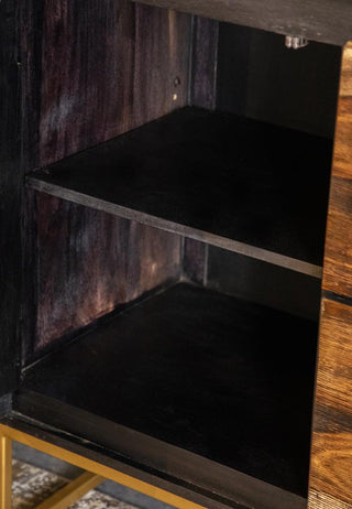 Zara 2-door 57-inch Wood Accent Storage Cabinet Black Walnut