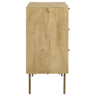 Zamora 3-drawer Wood Accent Cabinet with Woven Cane Natural