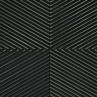 Riddell 4-door Wood Reeding Accent Cabinet Matte Black