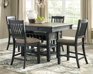 Tyler Creek Counter Height Dining Table and 4 Barstools with Server