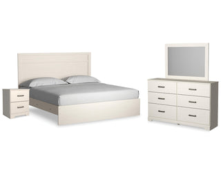 Stelsie King Panel Bed with Dresser, Mirror and Nightstand