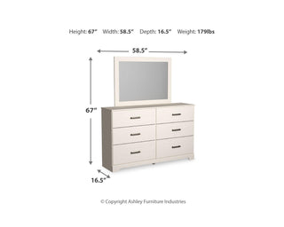 Stelsie Full Panel Bed, Dresser and Mirror