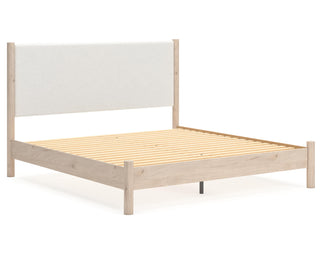 Cadmori King Upholstered Panel Bed, Dresser and Nightstand