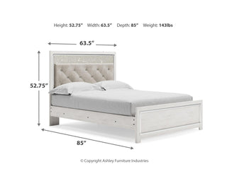 Altyra Queen Upholstered Panel Bed, Dresser, Mirror, and Nightstand