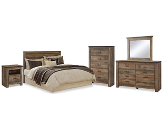 Trinell Queen Panel Headboard, Dresser, Mirror, Chest and Nightstand
