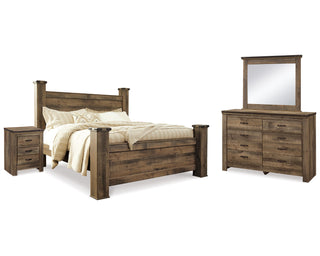 Trinell King Poster Bed, Dresser, Mirror and Nightstand