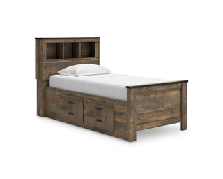 Trinell Twin Bookcase Storage Bed, Dresser and Mirror