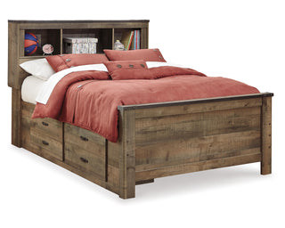 Trinell Full Bookcase Storage Bed, Dresser, Mirror, Chest and 2 Nightstands