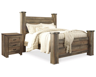 Trinell Queen Poster Bed and Nightstand