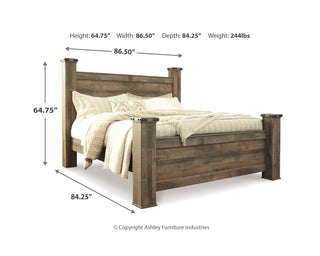 Trinell King Poster Bed, Dresser, Mirror and Nightstand