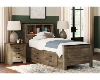 Trinell Twin Bookcase Bed with 2 Storage Drawers