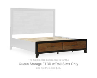 Kraeburn Queen Storage Footboard with Roll Slats