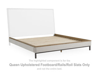 Tomtyn Queen Upholstered Footboard/Rails/Roll Slats