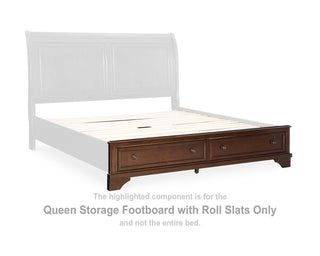 Trellington Queen Storage Footboard with Roll Slats