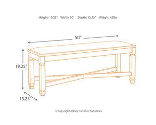 Tyler Creek Dining Table, 4 Chairs and Bench