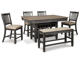 Tyler Creek Counter Height Dining Table and 4 Barstools and Bench