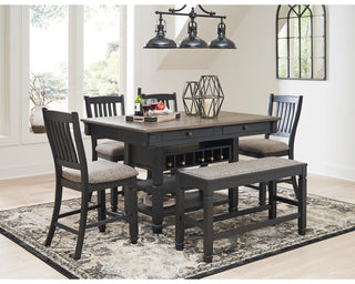 Tyler Creek Counter Height Dining Table and 4 Barstools and Bench
