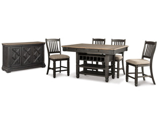 Tyler Creek Counter Height Dining Table and 4 Barstools with Server