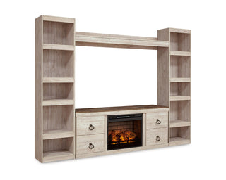 Willowton 4-Piece Entertainment Center with Electric Fireplace