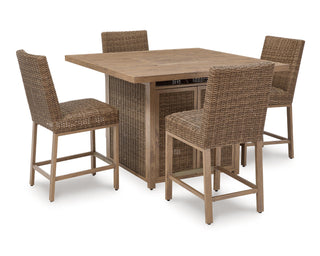 Walton Bridge Outdoor Bar Table and 4 Barstools