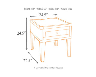 Todoe End Table with USB Ports & Outlets