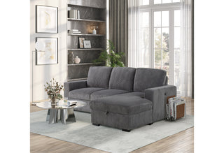 U2660 GREY L SECTIONAL WITHOUT PULLOUT
