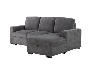 U2660 GREY L SECTIONAL WITH PULLOUT