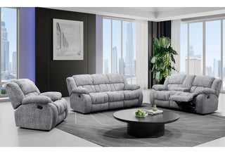 U250 GREY RECLINING SOFA/CONSOLE RECLINING LOVESEAT/GLIDER RECLINER