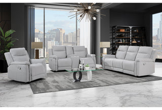 U1797 GREY RECLINING SOFA / CONSOLE RECLINING LOVESEAT