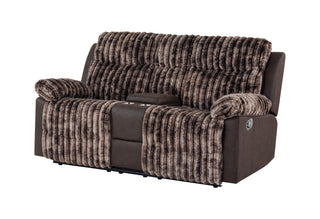 U6028 BROWN CONSOLE RECLINING LOVESEAT