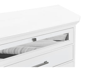 MARCO METALLIC WHITE QUEEN BED, DRESSER, MIRROR AND NIGHTSTAND