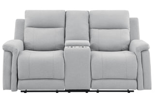 U1797 GREY RECLINING SOFA / CONSOLE RECLINING LOVESEAT