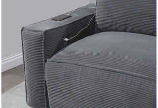 U8177 CHARCOAL LEFT SIDE FACING POWER RECLINER