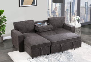 U0203 DARK GREY REVERSIBLE PULL OUT SOFA BED