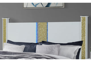 LOGAN WHITE/GOLD FULL BED GROUP