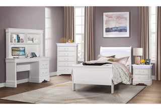 Charlie White Twin Bed