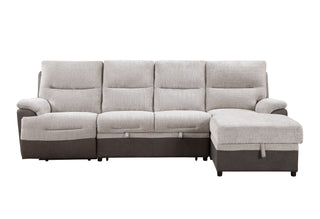 U3822 BEIGE/BROWN RIGHT SIDE CHAISE