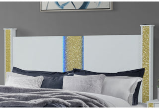 LOGAN WHITE/GOLD QUEEN BED GROUP