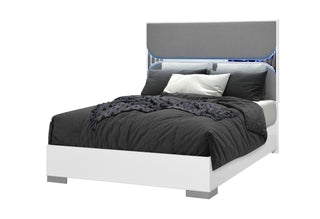 TALIA WHITE QUEEN BED WITH LED