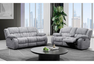 U250 GREY RECLINING SOFA/CONSOLE RECLINING LOVESEAT