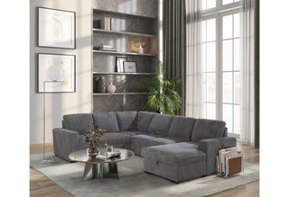U2660 GREY SECTIONAL W/PULL OUT