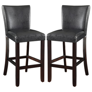 Alberton Leatherette Upholstered Bar Chair Black (Set of 2)